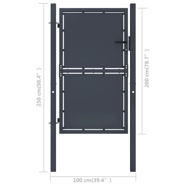 Garden Gate Steel 100x200 cm Anthracite