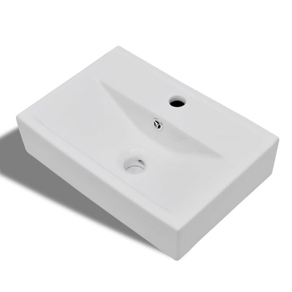8718475942214_a_en_hd_1.jpg Ceramic Bathroom Sink Basin Faucet/Overflow Hole White Rectangular