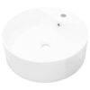 8718475942276_a_en_hd_1.jpg Ceramic Bathroom Sink Basin Faucet/Overflow Hole White Round
