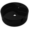 8718475942283_a_en_hd_1.jpg Ceramic Bathroom Sink Basin Faucet/Overflow Hole Black Round