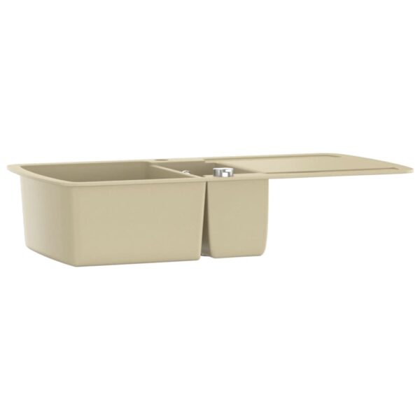 Granite Kitchen Sink Double Basins Beige