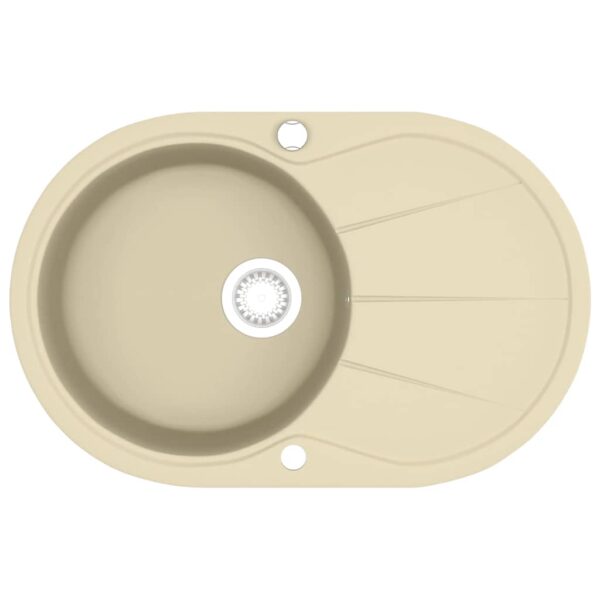 Granite Kitchen Sink Single Basin Oval Beige