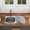 Kitchen Sink with Strainer and Trap Stainless Steel