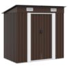 Garden Storage Shed Brown 194x121x181 cm Steel