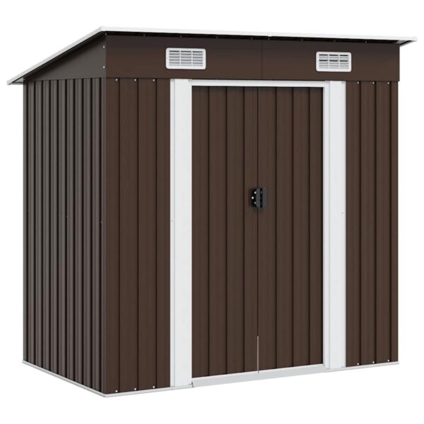 Garden Storage Shed Brown 194x121x181 cm Steel