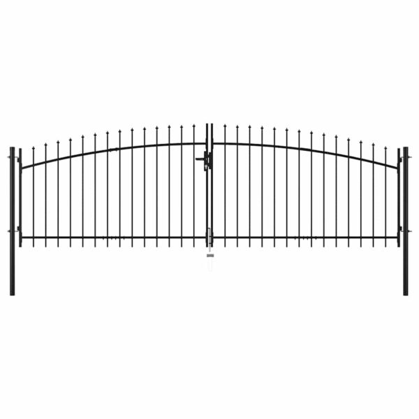 Double Door Fence Gate with Spear Top 400x175 cm