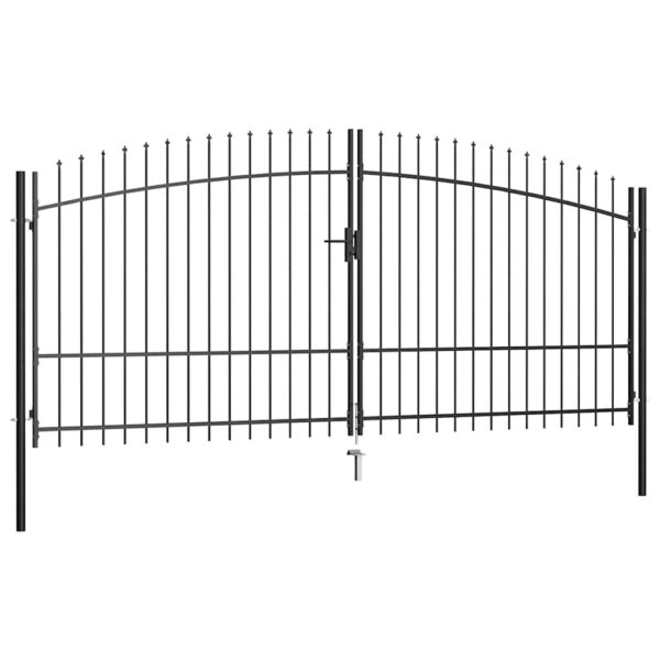 Double Door Fence Gate with Spear Top 400x225 cm