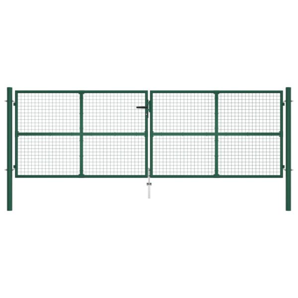 Mesh Garden Gate Steel 390x125 cm Green