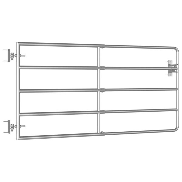 5 Bar Field Gate Steel (95-170)x90 cm Silver