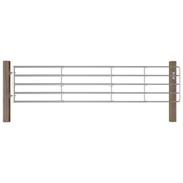5 Bar Field Gate Steel (150-400)x90 cm Silver