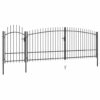 Garden Fence Gate with Spear Top 5x2.25 m Black