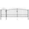 Garden Fence Gate with Spear Top 5x2.25 m Black