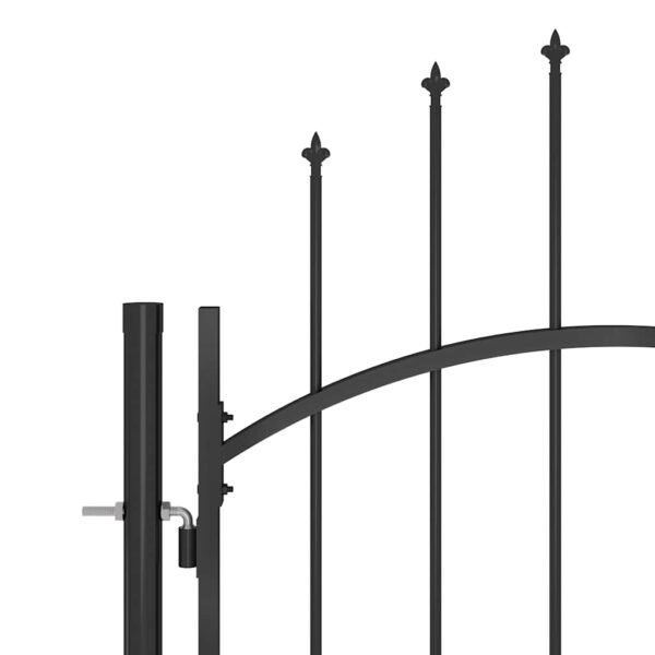 Garden Fence Gate with Spear Top 5x2.25 m Black