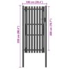 Garden Fence Gate Steel 1x2.5 m Anthracite