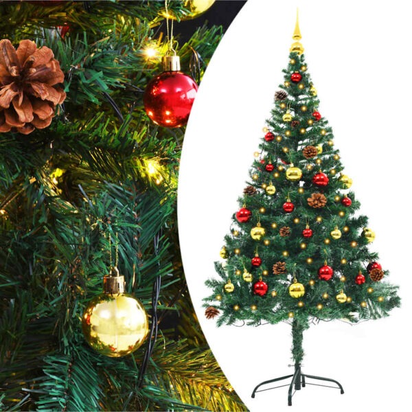 8720286017692_a_en_hd_1.jpg Artificial Pre-lit Christmas Tree with Baubles Green 150 cm
