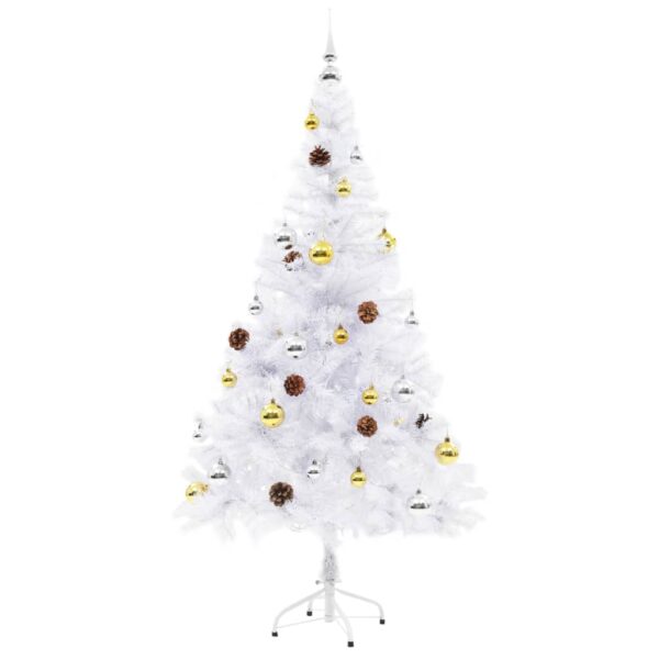 8720286017722_g_en_hd_2.jpg Artificial Pre-lit Christmas Tree with Baubles White 150 cm
