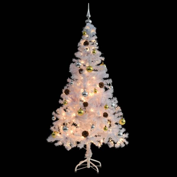 8720286017722_g_en_hd_3.jpg Artificial Pre-lit Christmas Tree with Baubles White 150 cm