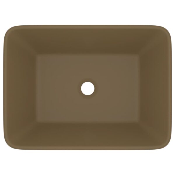 Luxury Wash Basin Matt Cream 41x30x12 cm Ceramic
