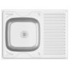 Kitchen Sink with Drainer Set Silver 800x600x155 mm Stainless Steel