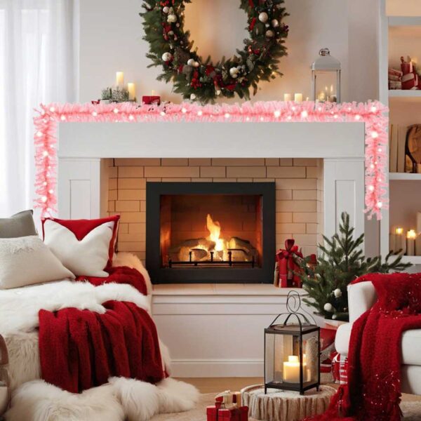 8720286363560_g_en_hd_1.jpg Christmas Garland with LED Lights 20 m Pink