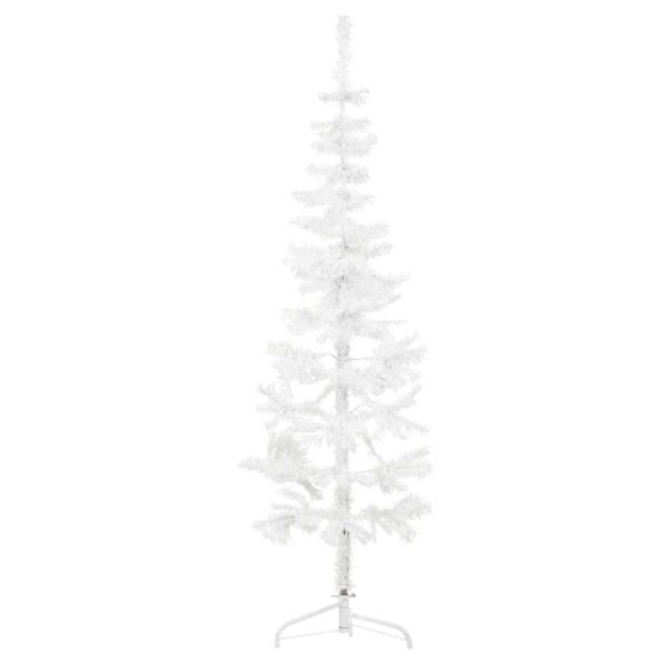 8720287000686_a_en_hd_1.jpg Slim Artificial Half Christmas Tree with Stand White 150 cm