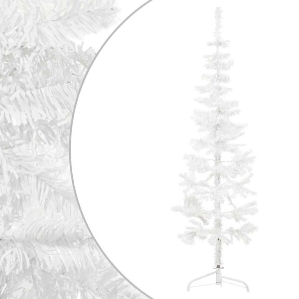 8720287000686_g_en_hd_1.jpg Slim Artificial Half Christmas Tree with Stand White 150 cm