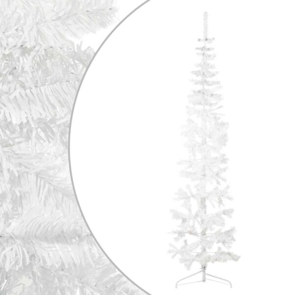 8720287000709_g_en_hd_2.jpg Slim Artificial Half Christmas Tree with Stand White 210 cm