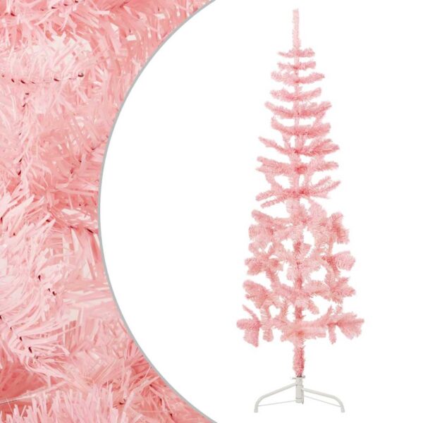 8720287000730_g_en_hd_2.jpg Slim Artificial Half Christmas Tree with Stand Pink 150 cm