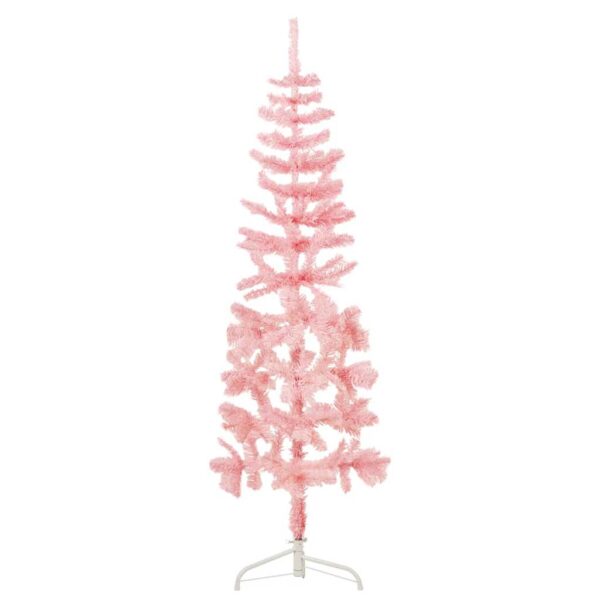 8720287000747_a_en_hd_1.jpg Slim Artificial Half Christmas Tree with Stand Pink 180 cm