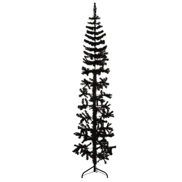 8720287000815_a_en_hd_1.jpg Slim Artificial Half Christmas Tree with Stand Black 240 cm