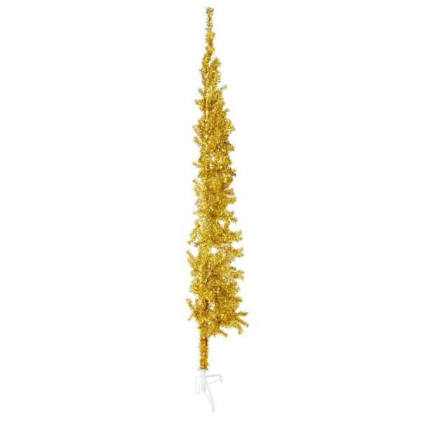 8720287000945_g_en_hd_3.jpg Slim Artificial Half Christmas Tree with Stand Gold 180 cm