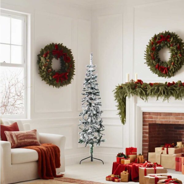 8720287001089_g_en_hd_1.jpg Slim Artificial Half Christmas Tree with Flocked Snow 150 cm