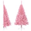 Artificial Half Christmas Tree with Stand Pink 120 cm PVC