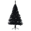 Artificial Half Christmas Tree with Stand Black 120 cm PVC