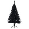 Artificial Half Christmas Tree with Stand Black 150 cm PVC