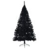 Artificial Half Christmas Tree with Stand Black 210 cm PVC