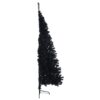 Artificial Half Christmas Tree with Stand Black 210 cm PVC