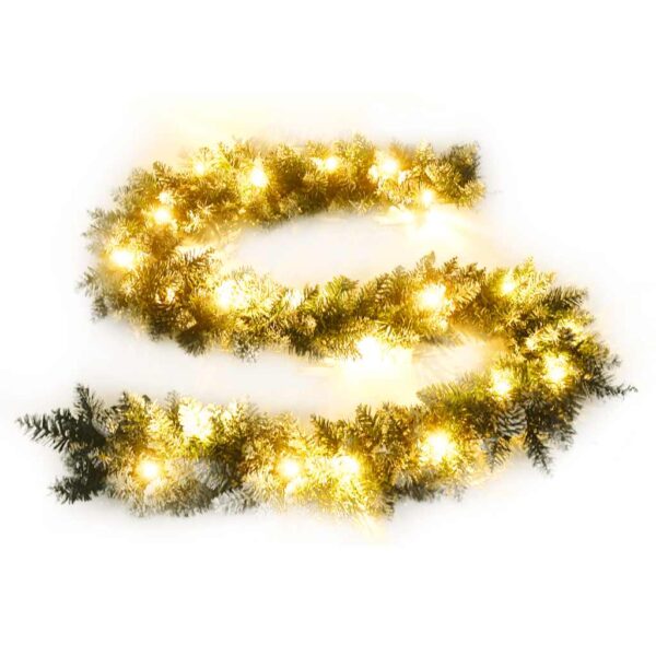 8720287068334_a_en_hd_1.jpg Christmas Garland with LED Lights Green 2.7 m PVC