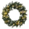8720287068365_a_en_hd_1.jpg Christmas Wreath with LED Lights Green 60 cm PVC