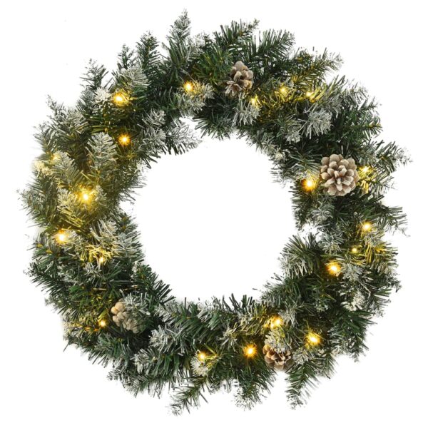 8720287068365_a_en_hd_1.jpg Christmas Wreath with LED Lights Green 60 cm PVC