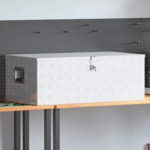 Storage Box Silver 100x55x37 cm Aluminium