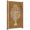 Garden Gate 105x155 cm Corten Steel Tree Design