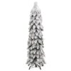 Artificial Pre-lit Christmas Tree with 60 LEDs and Flocked Snow 120 cm