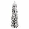Artificial Pre-lit Christmas Tree with 80 LEDs and Flocked Snow 150 cm