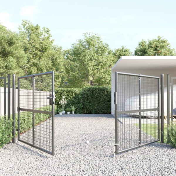 Mesh Garden Gate Anthracite 300x125 cm Galvanised Steel