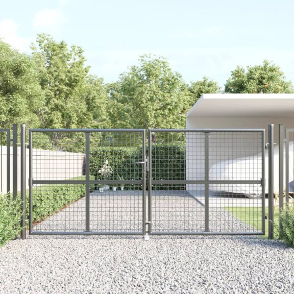 Mesh Garden Gate Anthracite 300x125 cm Galvanised Steel