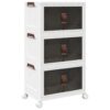 Stackable Storage Box with Wheels 3-Tier 28 L 48.5x29.5x86 cm