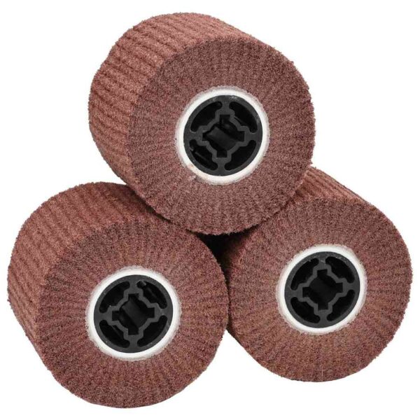 Sanding Rollers 3 pcs Brown 12 x 12 x 10 cm Synthetic fibre