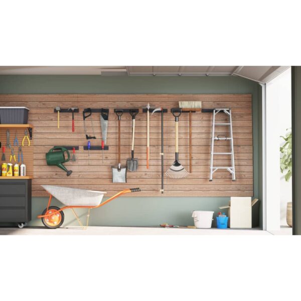 Garden Tool Storage Racks Wall Mounted 8 pcs BlackÂ Steel