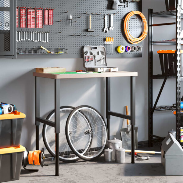 8721158411907_g_en_hd_1.jpg Workbench 100x60x(73-99.5) cm Solid Wood Oak Rectangular